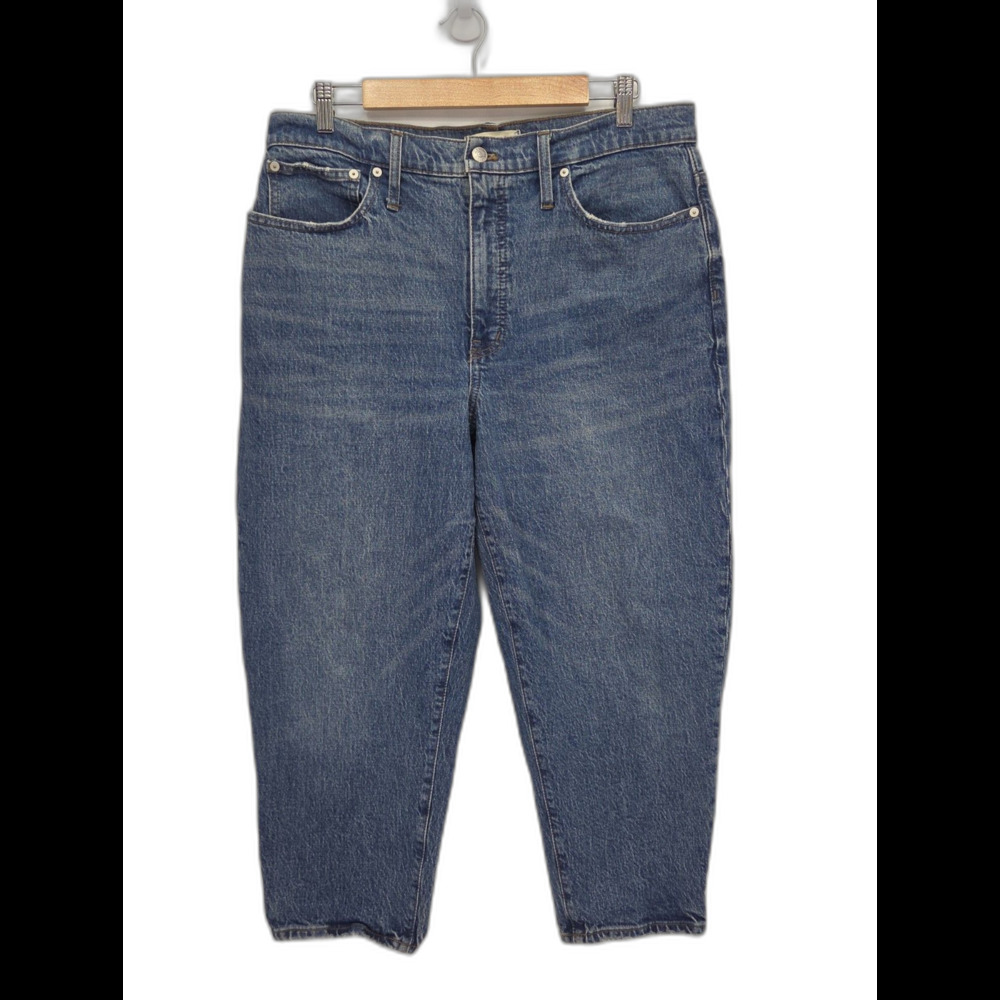 Madewell Balloon Jeans Womens 32P Petite Corson Wash High Rise Cropped NB082